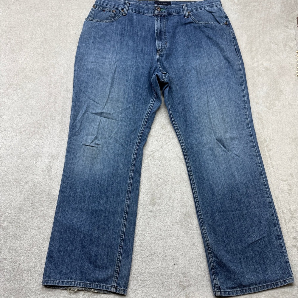 Tommy Hilfiger Jeans Mens 38x34 Blue Loose Fit Baggy Wide Leg Medium Wash Denim